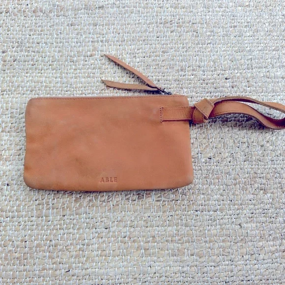 Able Bags Able Rachel Wristlet Tan Leather Perfect For Phone - Main Image